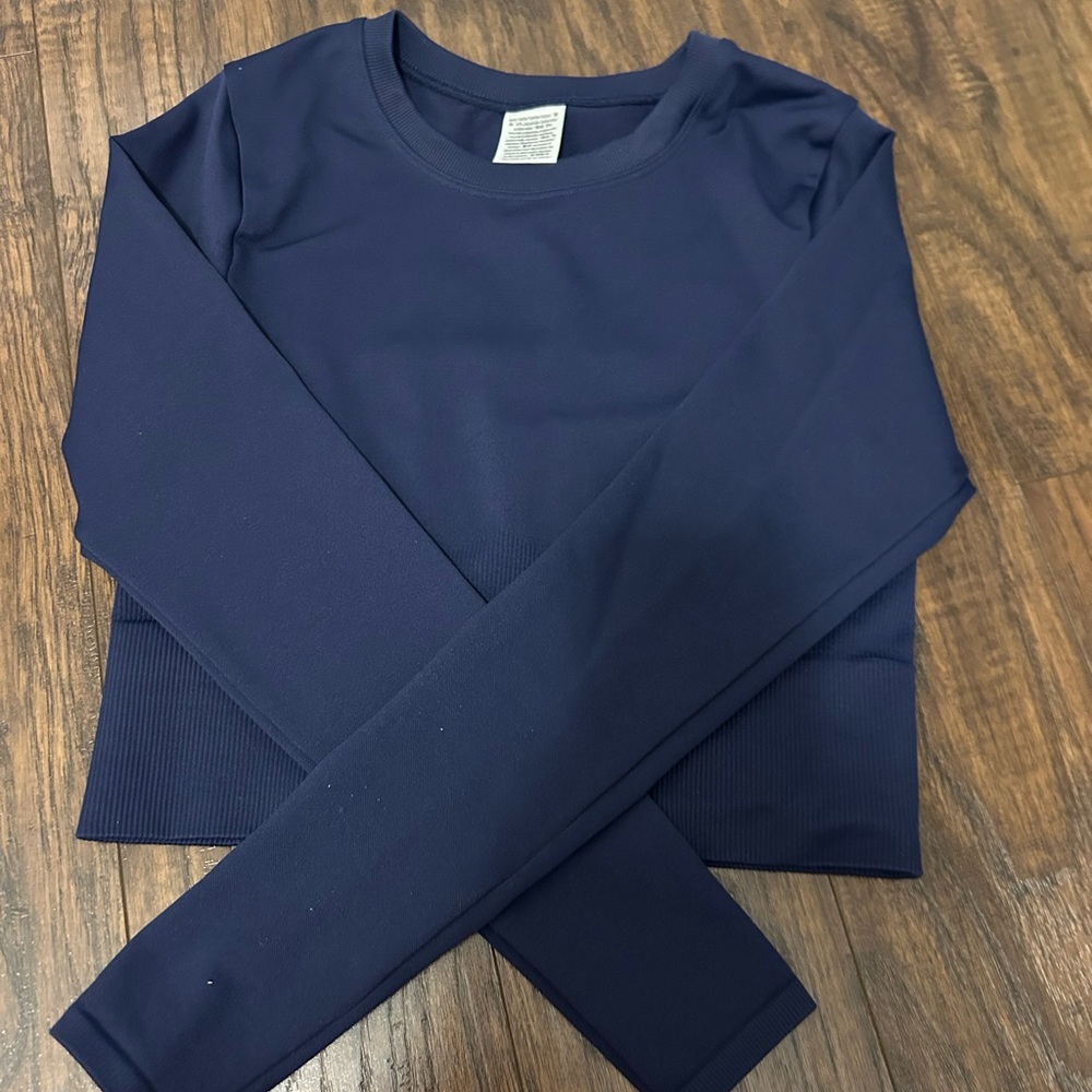 Navy Blue Women Long Sleeve Shirt